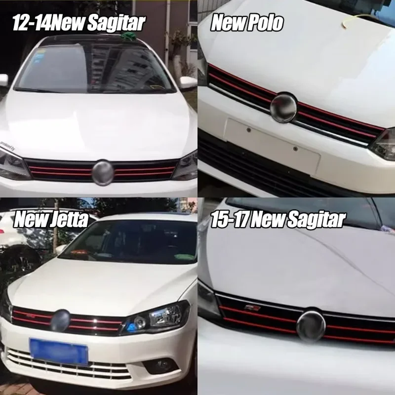 Pegatina de parrilla de capó delantero de coche, molduras de estilo Exterior de carrocería de coche, decoración de moda, pegatinas Rojas