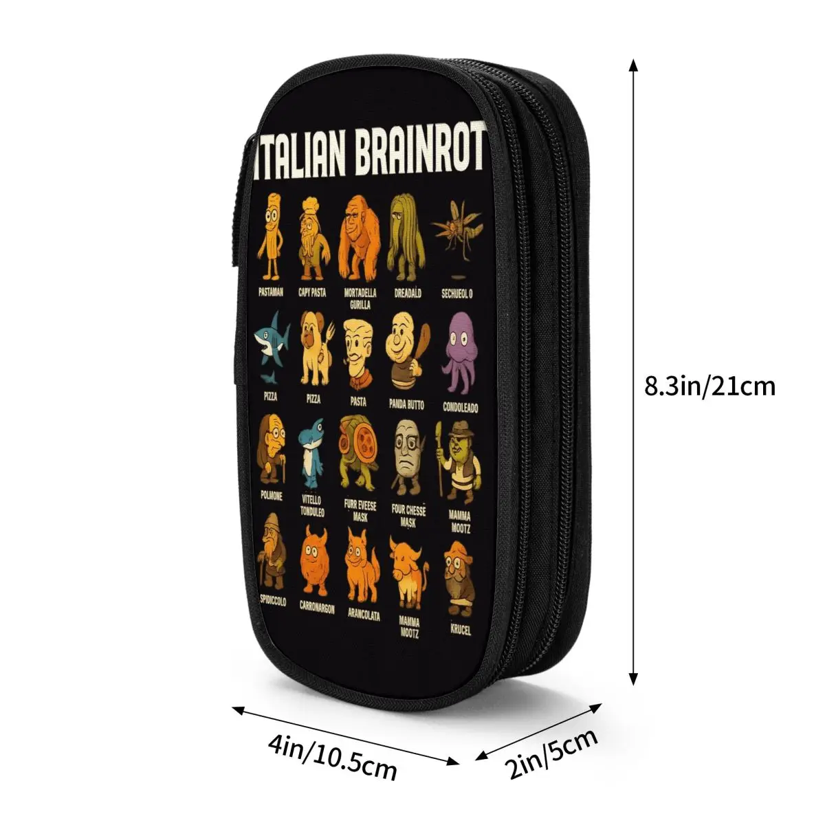 مجموعة شخصيات Brainrot الإيطالية المضحكة Meme مقلمة من القماش صندوق رصاص للفتيات والأولاد العودة إلى المدرسة مقلمة أدوات مكتبية #2