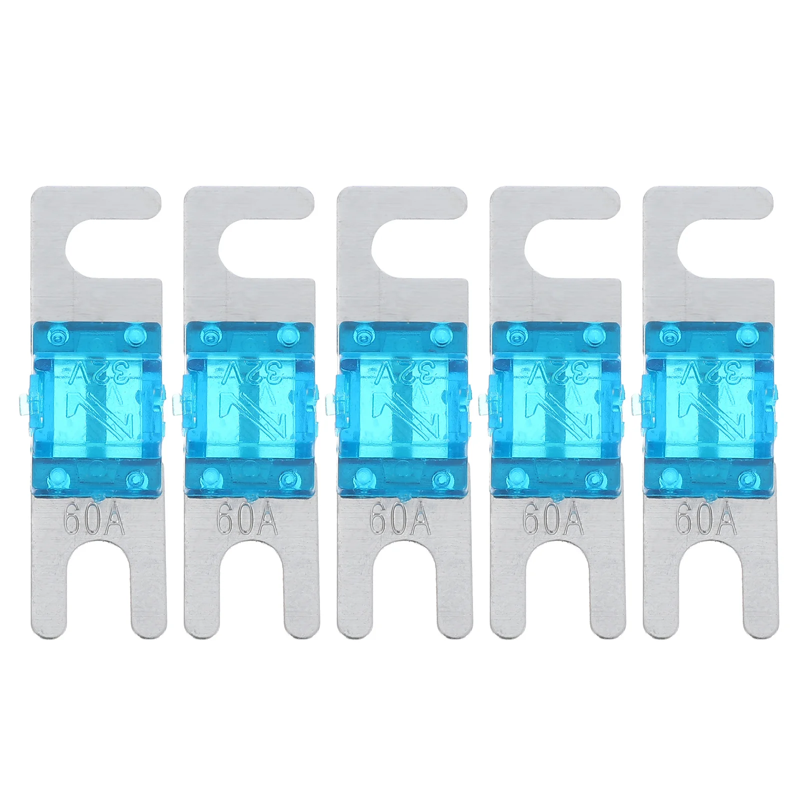 

5pcs Mini Anl 60A 1.6X0.5X0.4Inch Car Audio Boat Auto Fuse Blue Metal Plastic Durable Circuit Protection For Truck Lift