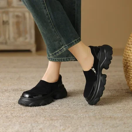 

New Women Genuine Leather Sneakers Casual Flats Shoes Woman Increaed Heeled Fashion Sport Shoes Female Sneakers 2024