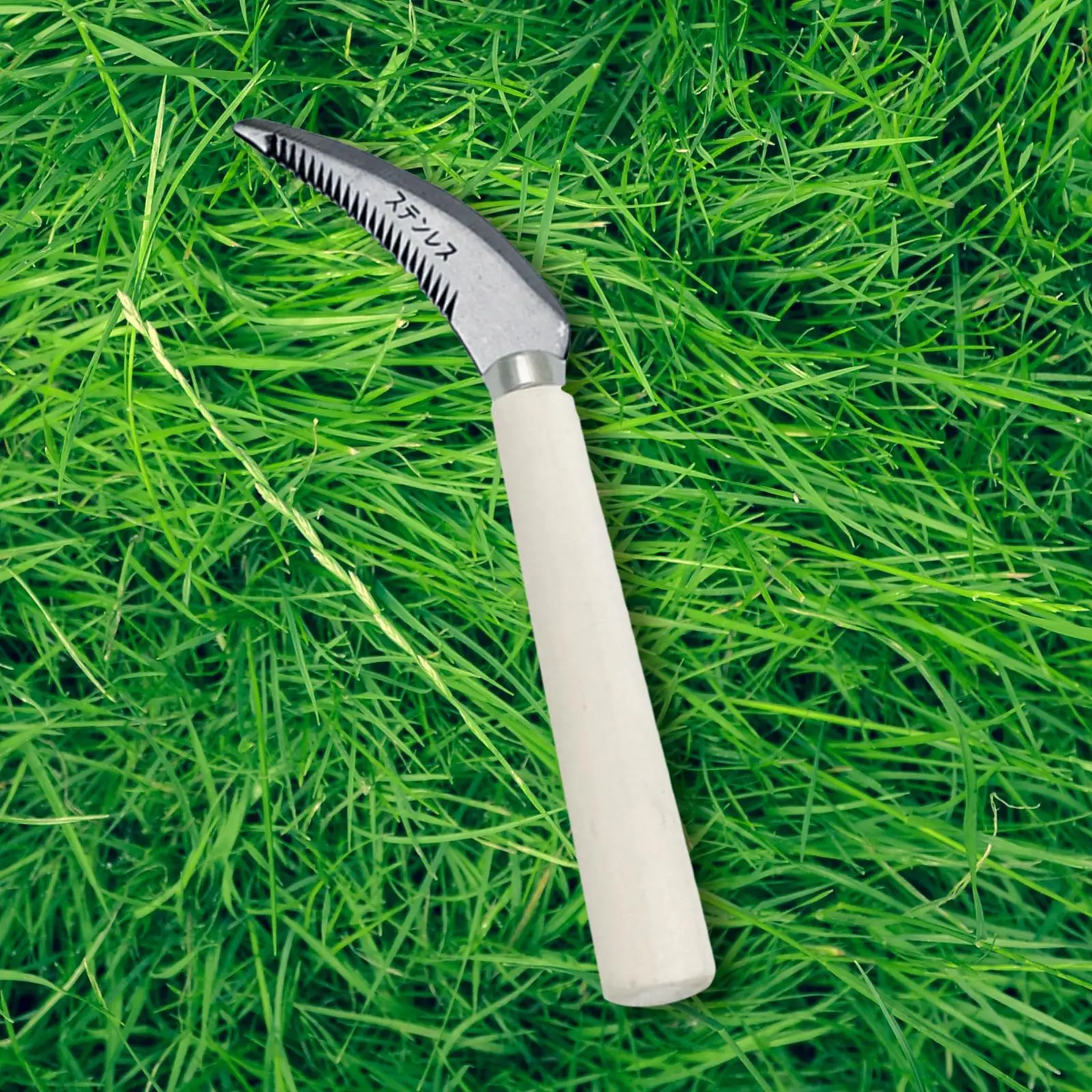 Weeding Sickle with Short Handle Plant Remover Tool Weeding Removal Tool Stainless Steel Weeding Sickle for Farm Lawn Patio