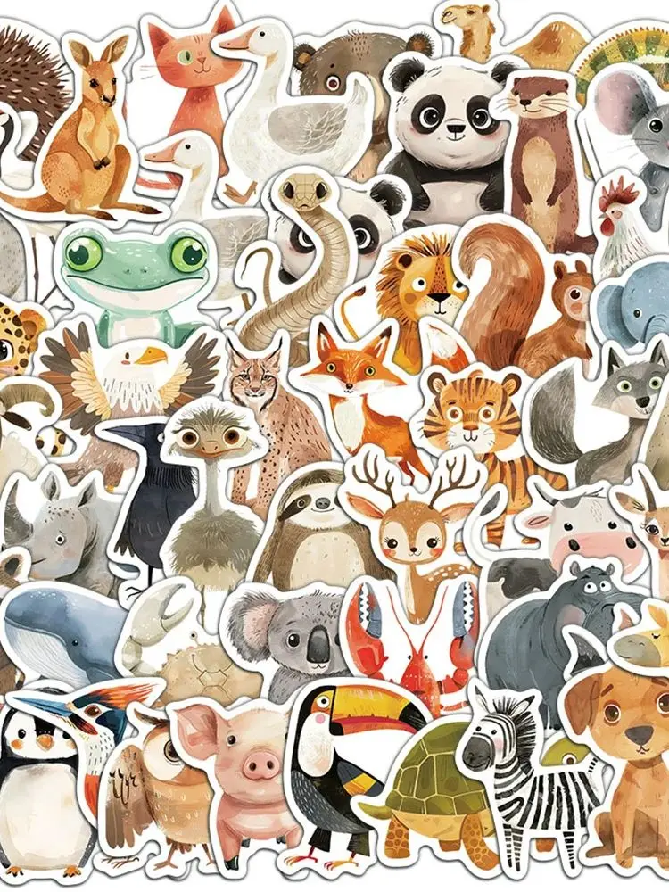 10/30/50pcs Dessin Animé Mignon Livre Pour Enfants Peintures Animaux Graffiti Autocollants Ordinateur Portable Téléphone Réfrigérateur Autocollant Esthétique pour Enfants Jouets