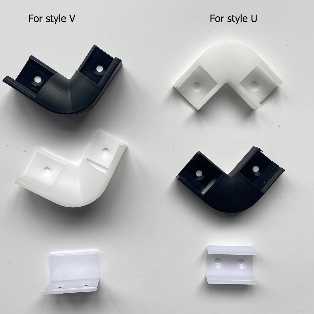 2-35 Stück/Set LED-Aluminiumprofil 0,5m/Stück U/V/W-Form Ecke für 5050 2835 LED-Streifenleuchten Kanalhalterung Weiße/Schwarze Abdeckung – Detail 19