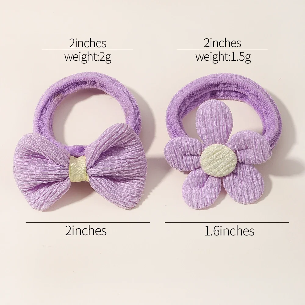 Lazos elásticos de nailon para el pelo para niña, lazos con flores, gomas para el pelo, coletas, accesorios para el pelo, Set de 10 unidades