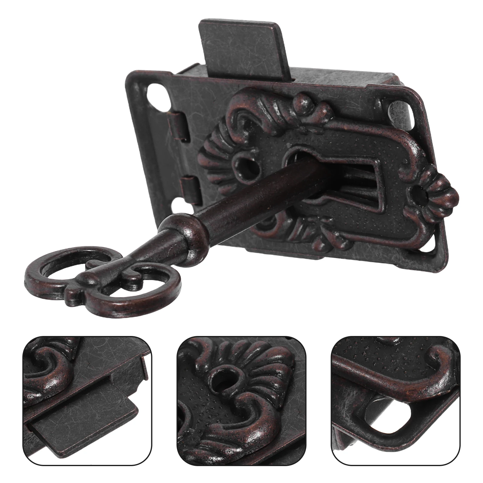 

Furniture Locks Wooden Box Locks Jewelry Gift Box Latches Heavy Duty Hook Buckle Red Bronze Vintage Alloy Latch Cabinet