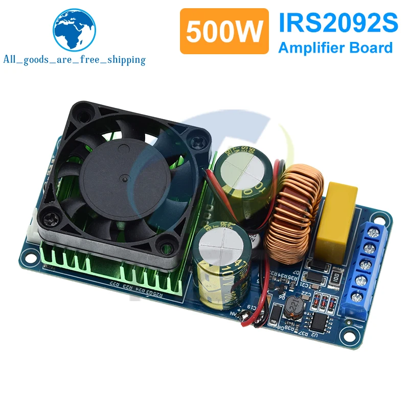 Одноканальный цифровой усилитель мощности TZT HIFI Power IRS2092S 500 Вт, плата класса D