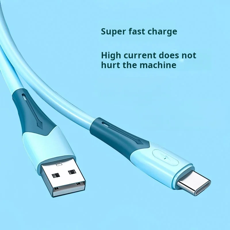 6A Lightweight Silicone 66w Data Cable Suitable For Android Samsung Type C Fast Charging Cable Usb C Mobile Phone Silicone Charg