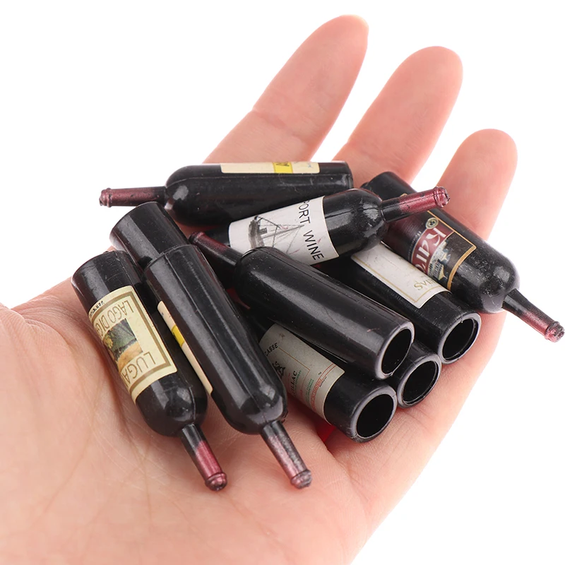 

10Pcs 1/12 Dollhouse Miniature Wine Bottle Set With Box Simulation Drinks Model Doll House Decoration Accessories Toys