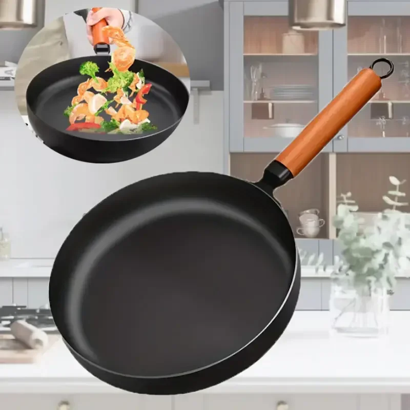 1pc home frying pan Non-stick pan, fried egg steak frying pan, stainless steel forging, suitable for induction cooker, gas stove