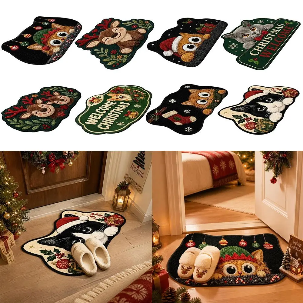 Cartoon Non-Slip Cat Area Rug Soft Anti-fouling Cartoon Carpet 3D Pattern 2D-Flat Home Decor Carpet for Home Decoration