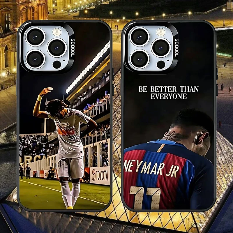 Fußballspieler-Druck N-Neymar Mattierte Hülle für iPhone 17 16 E 15 14 Plus 13 12 Mini 11 Pro Max Acryl Waschbare Silikonhülle