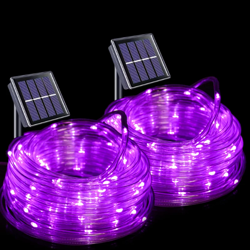 Outdoor LED Solar Fairy String Lights, 300/200/100/50 LEDs Copper Silver Wire Garland, Waterproof 8 Modes for Christmas Wedding