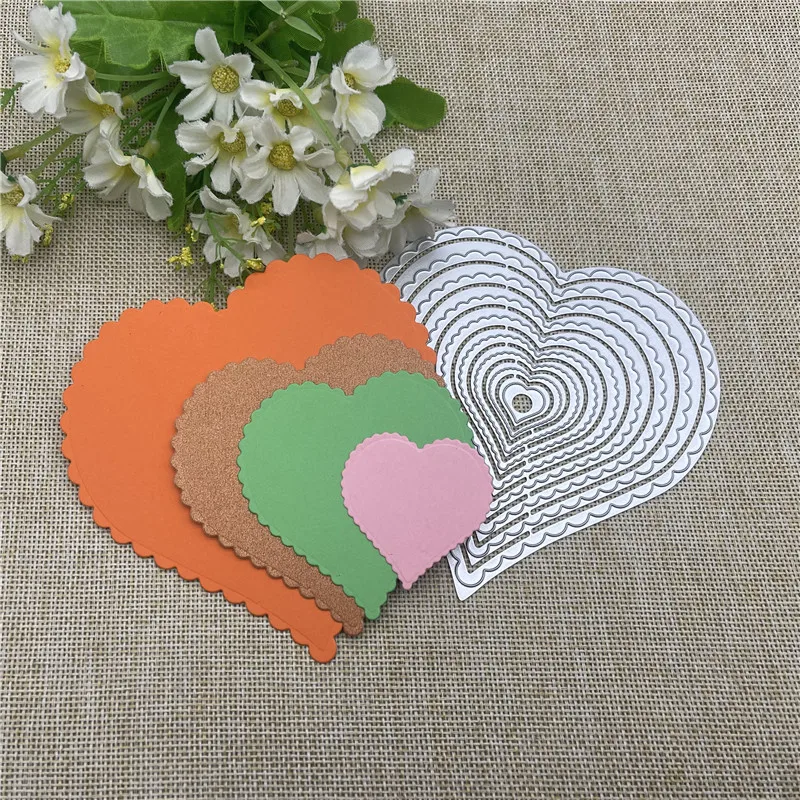 Heart Frames background Metal Cutting Dies Stencils For DIY Scrapbooking Decorative Embossing Handcraft Template