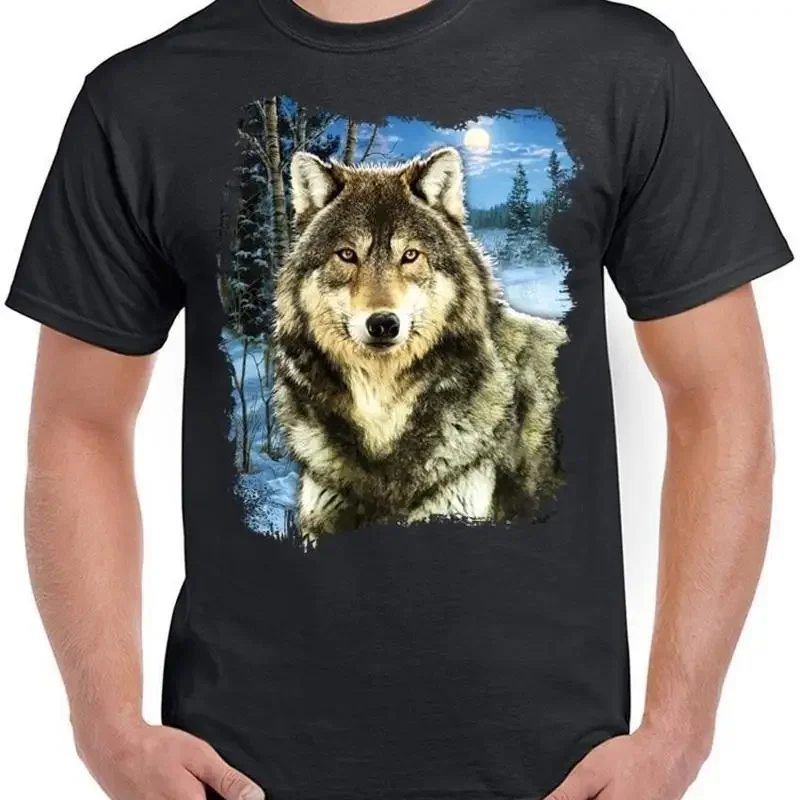 Wolf T Shirt Winter Howling Snow