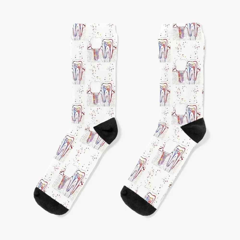 

Human teeth and dental implant Socks compression fashionable hip hop heated Boy Socks Women's