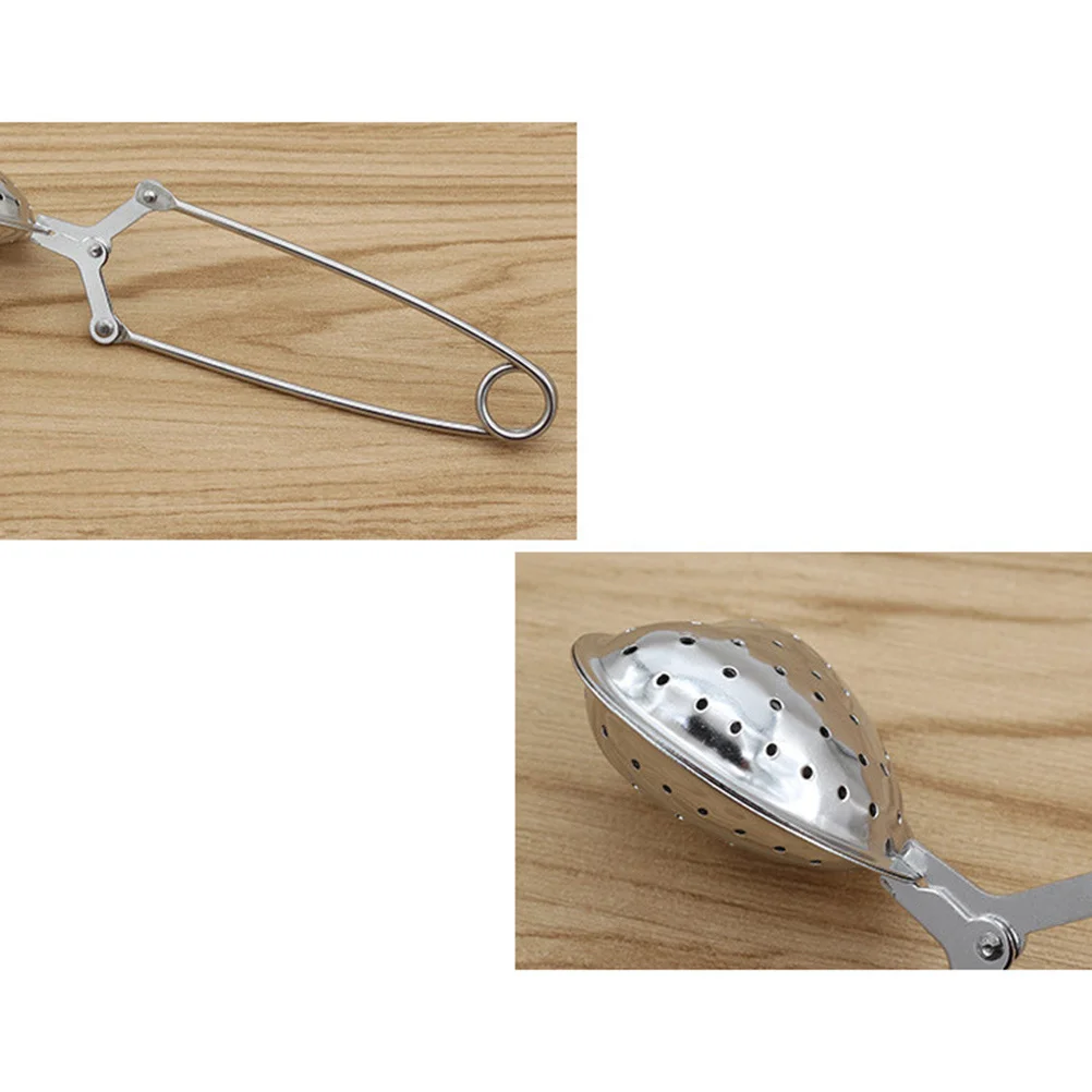 

2Pcs Stylish Reusable Stainless Steel Tea Strainer Filter Creative Heart Shape Design for Loose Leaf Herbs Spices Silver
