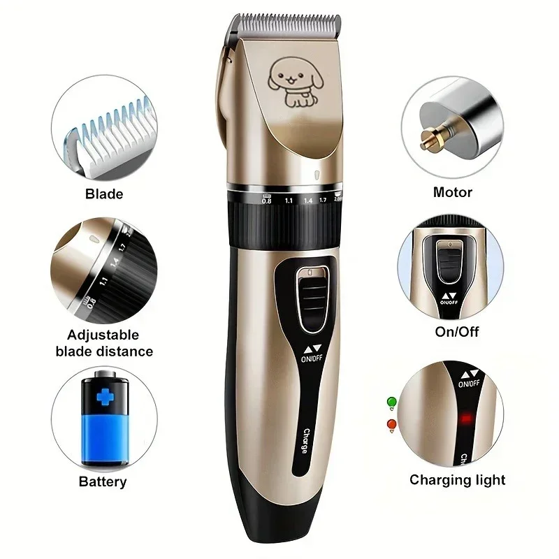 2025 7 in 1 Pet Hair Trimmer Kit Electric Precision Clippers Perfect for Professional Grooming At Home, Ideal for Dogs and Cats