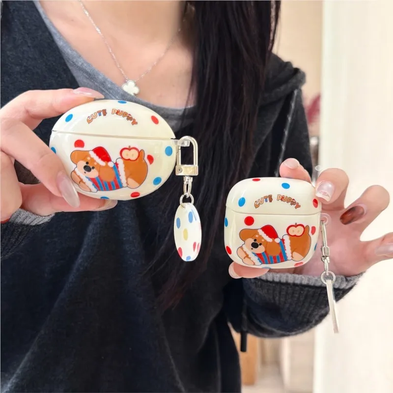 

3D cartoon polka dot Christmas dog headphone cover suitable for Huawei FreeBuds 5i 6i 7i SE2 SE3 pro3 pro4 Free Clip Free Clip 2