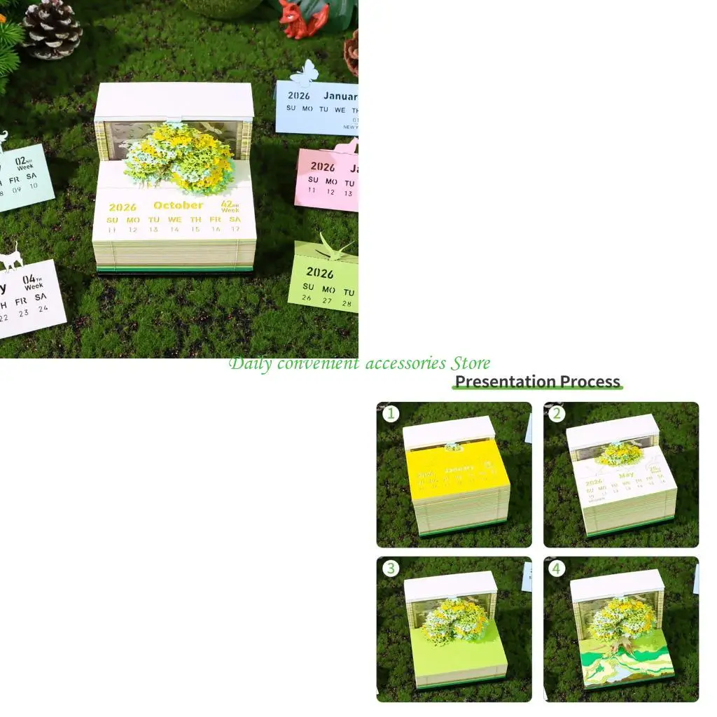 

97QB Decorative twenty twenty six Treehouse Calendar Highlighting Soft LED Lighting And Permanent Specialty Paper