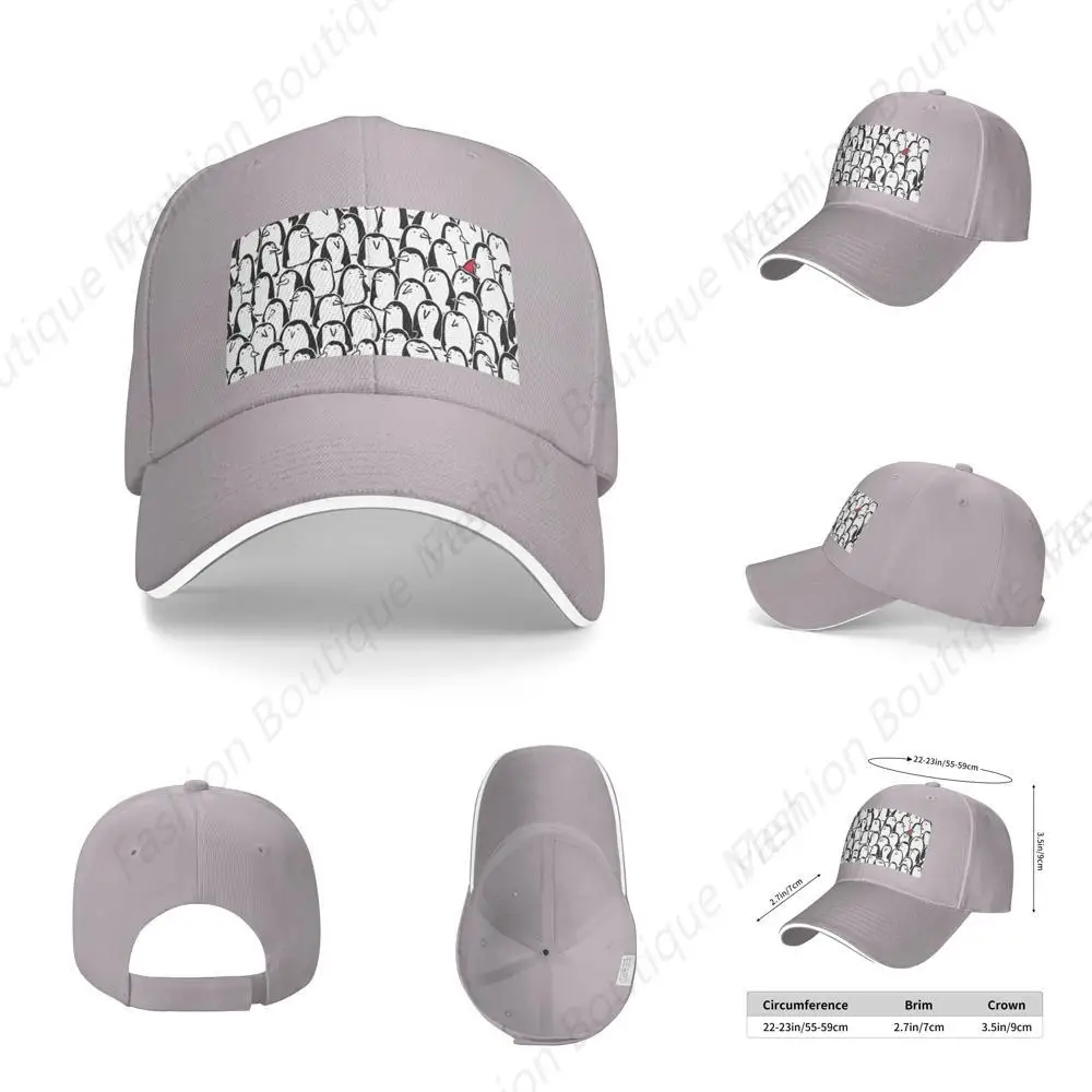 

High Quality Stylish Crowd Of Penguins Printing Caps Peaked Caps Trucker Hat Men Women Outdoor Sport Travel Sun Visor