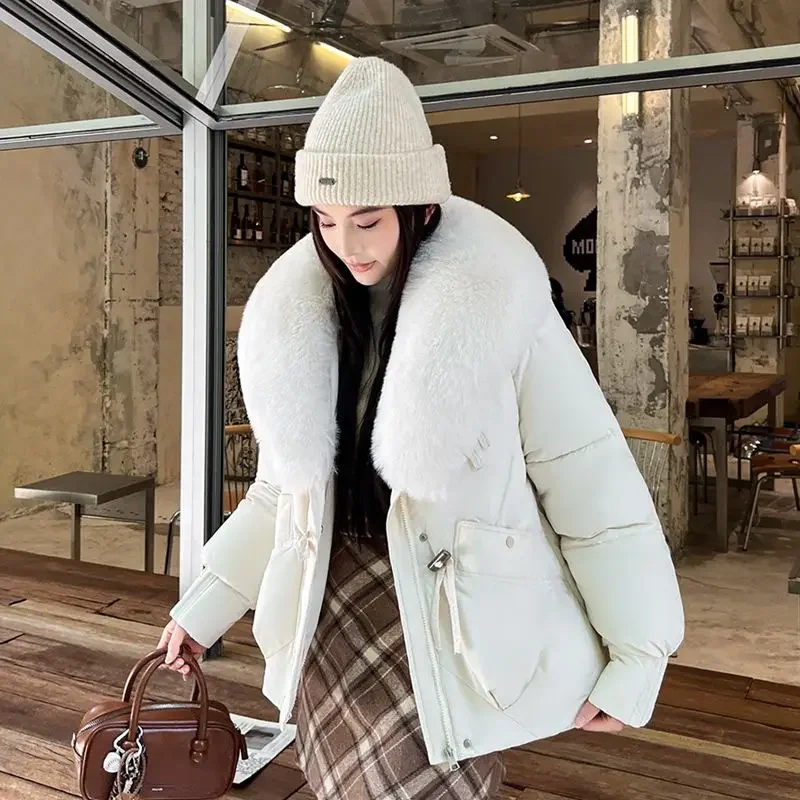 Giacca invernale in piumino di cotone da donna europea 2025 Giacca in cotone oversize da strada per pendolari