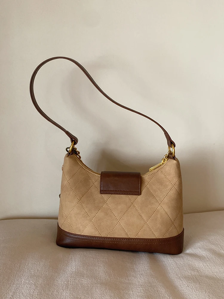 حقيبة يد للنساء، الخريف والشتاء، مربعات، حقيبة للتنقل، حقيبة كتف واحدة متعددة الاستخدامات، حقيبة كروس