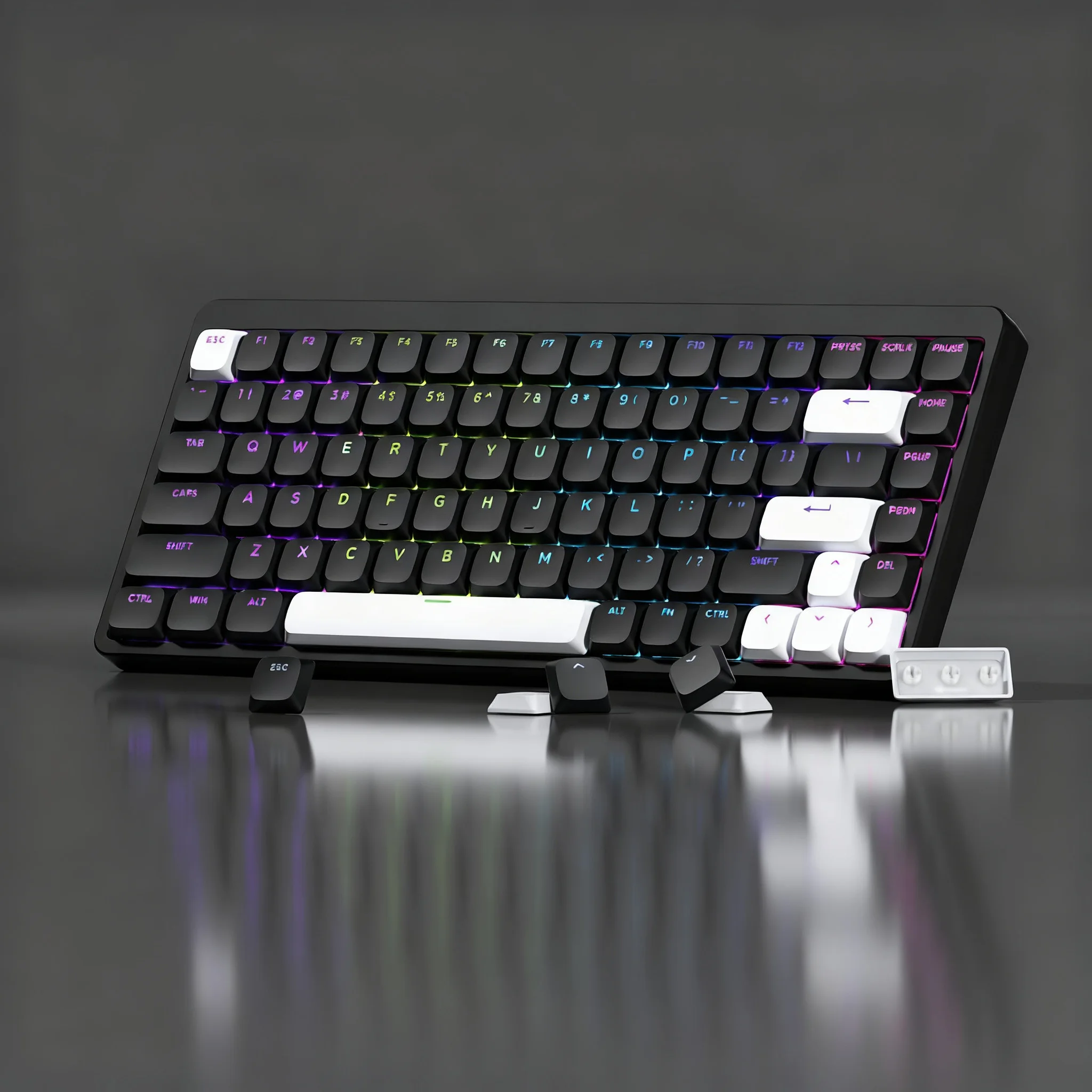 120키 로우 프로파일 탑 프린트 샤인 스루 키캡 커스텀 더블 샷 PBT 키캡 MX 스위치 기계식 키보드용