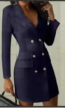 Setelan gaun musim semi dan musim gugur 2022 mantel Trench ramping berkancing dua baris mantel pakaian wanita penglaju temperamen Solid baju kantor