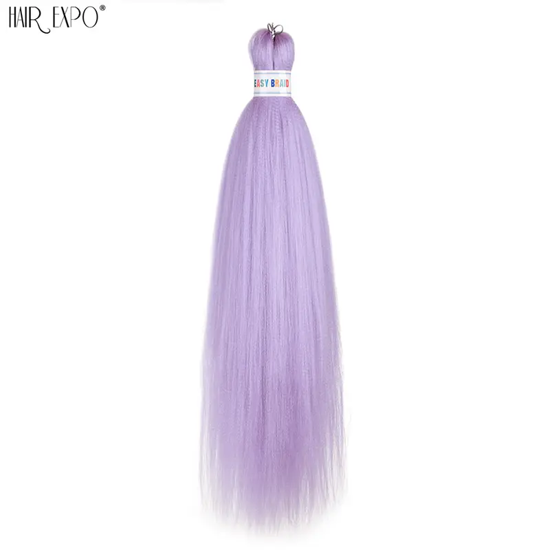 26Inch Easy Braids Hair Synthetic Colourful Pre Stretched Braiding Hair Extensions Jumbo Braids Ombre Yaki Long Straight Hair - Image 21
