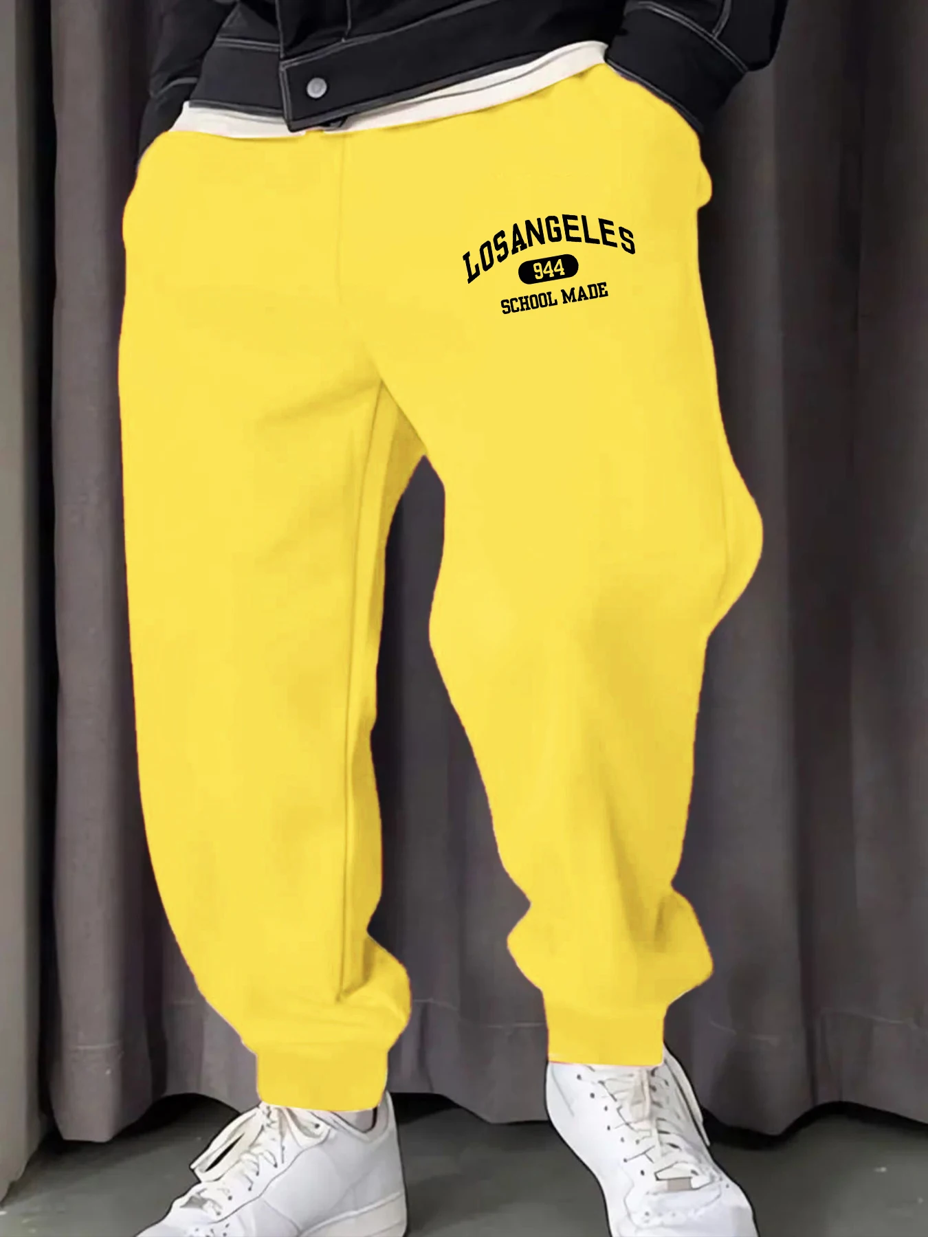 

Los Angeles School Made Prints Mans Sweatpants Y2K Comfy Long Pants Casual Basic Trousers Fashion Elastic Waist All-Match Pant