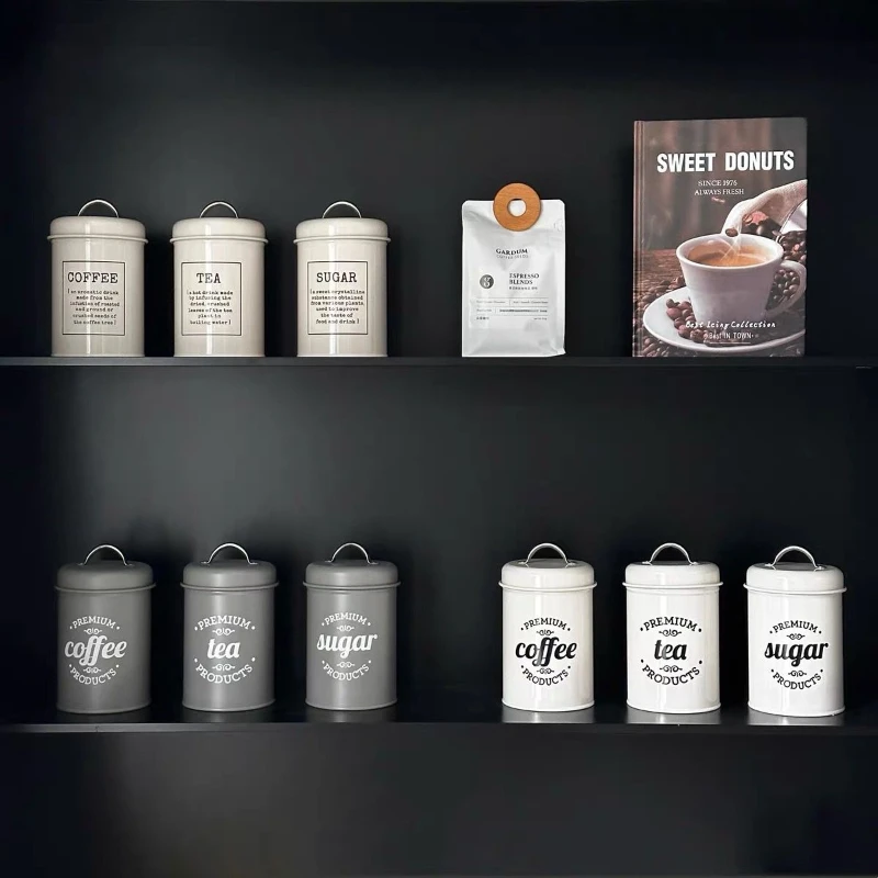 Storage can ornament coffee wrought iron storage can tea sealed can