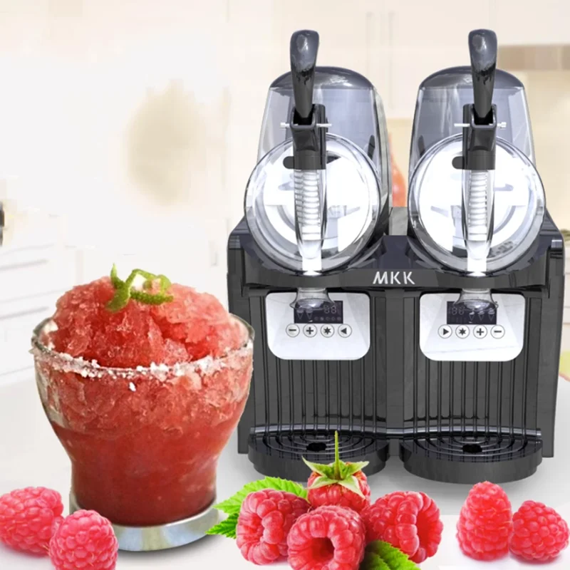 Commercial Slushy Machine 12L x 2 Double Tank Electric Automatic Slush Maker Machine Frozen Drink Snow Melting Machine 950W