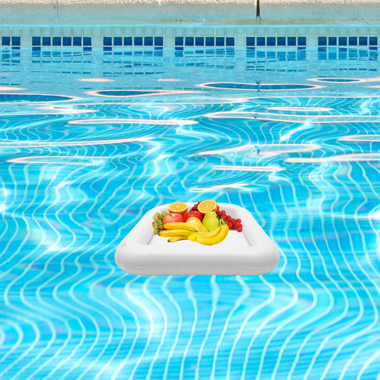 

2pcs Ice Bucket Tray Inflatable Floating Pool Cooler Thickened PVC Beverage Holder for Party Picnic BBQ Buffet Serving Chilled