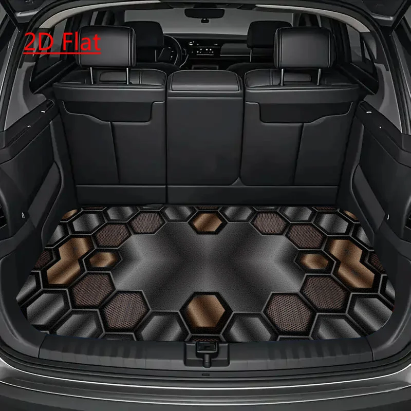 1pc Hexagon Graphic Print Car Trunk Mat, Outdoor Placemats, Universal Size, Car Trunk Cargo Protection Mat| Dedicated Trunk Floo