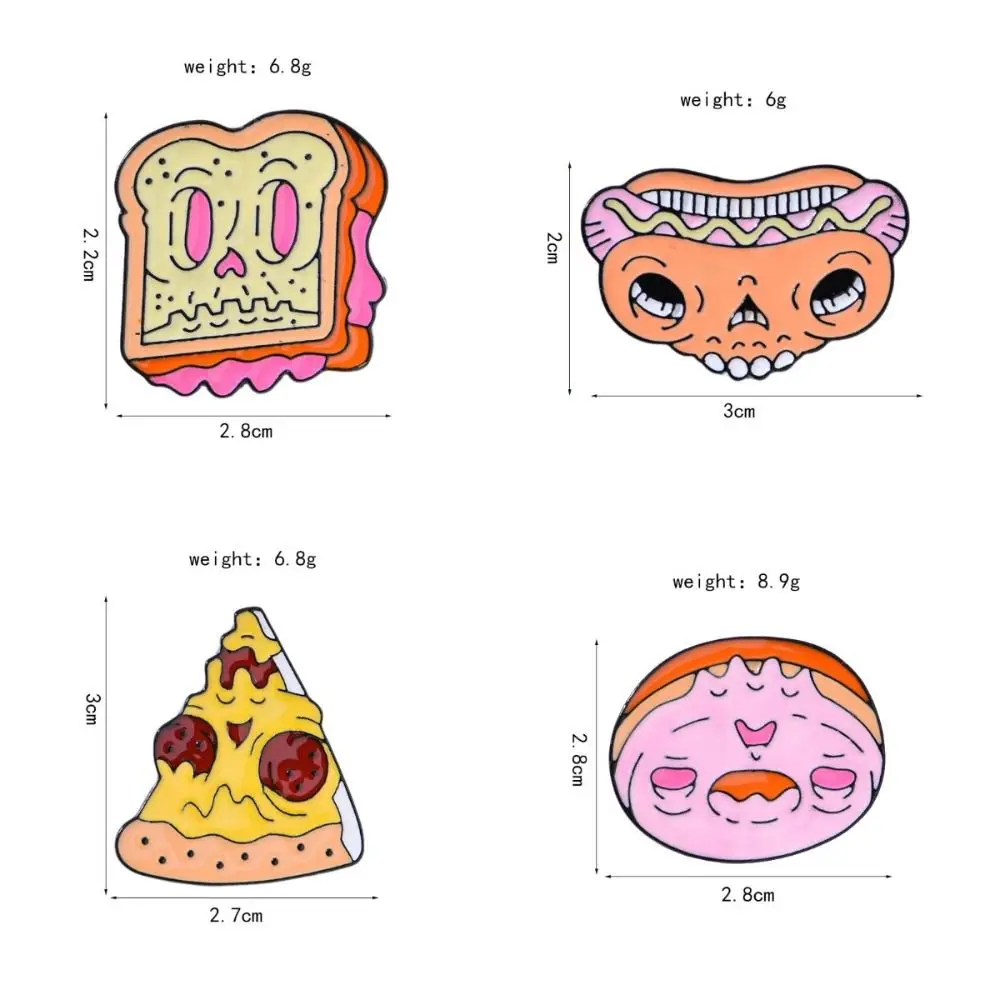 Spille da bavero vintage di Halloween Spilla in lega di cibo squisito cartone animato Spilla creativa a ciambella schiaffo Accessorio di gioielli di Halloween