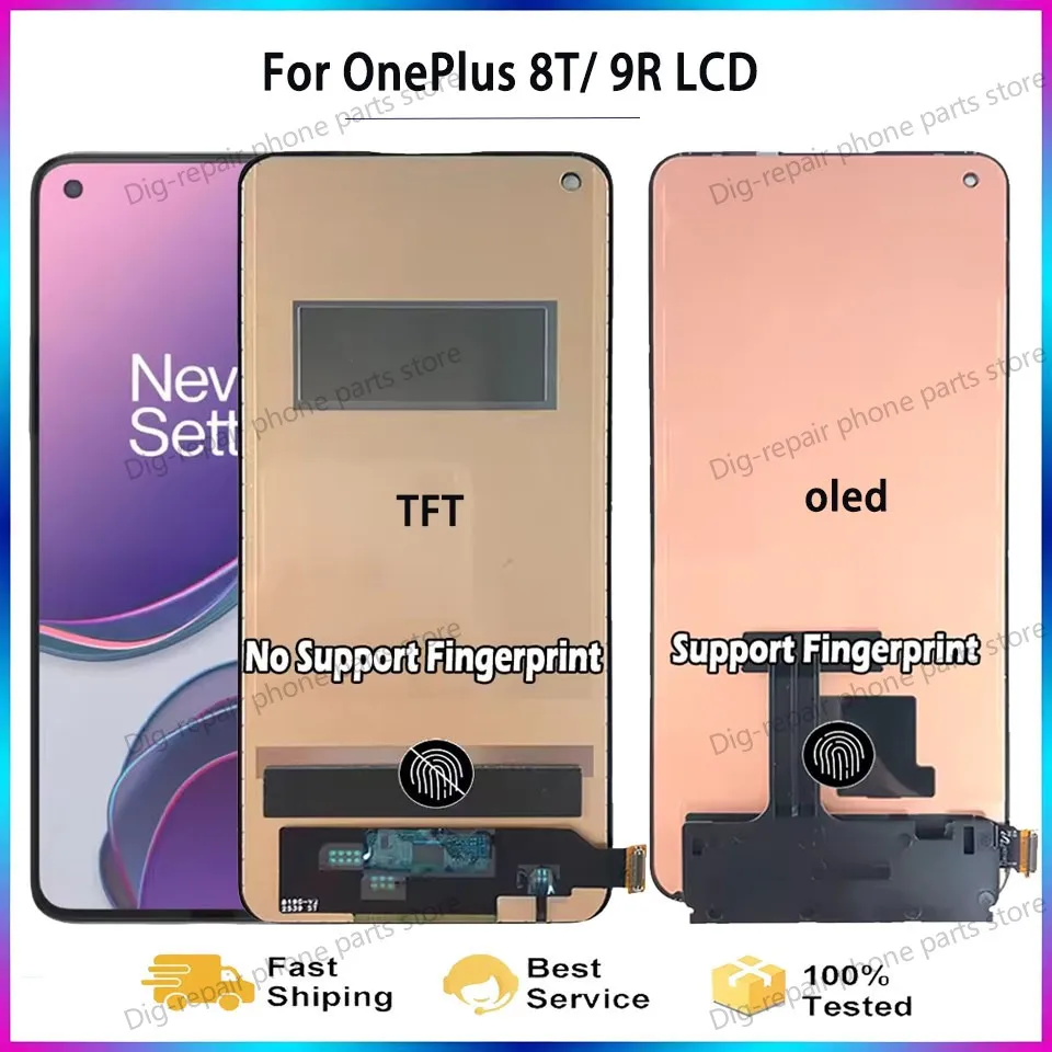 6,55-дюймовый AMOLED-дисплей для Oneplus 8T KB2001 KB2000, сенсорный экран в сборе для Oneplus 9R LE2101 LE2100