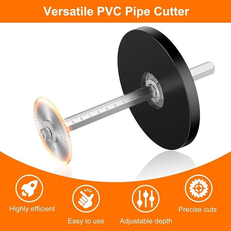 PVC Pipe Liner Cutter, Graduated Cutting Tool Set - Adjustable Depth Gauge, 6 White Blades, 4Inch White Hex Handle