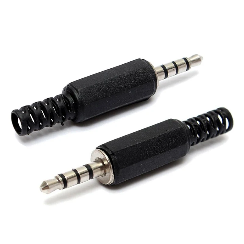 

3.5mm 1/8" Audio Male Plug 3.5 Jack 4 Sections Plug For Microphone Headphone 3.5mm 4 Pole Jack Audio Solders Video Connectors