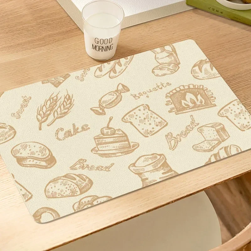 Elegant Fresh Printed Small Placemat Waterproof Stain-Proof  Anti-Scald Anti-Scratch Table Mat Heat-Resistant Home Plate Pad