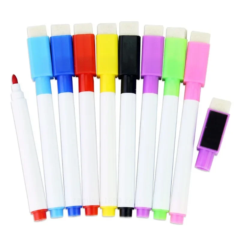 8Pcs/set Colorful Whiteboard Markers Erasable Pens for Kids Classroom and Office Supplies Marker Pen Classroom Supplies