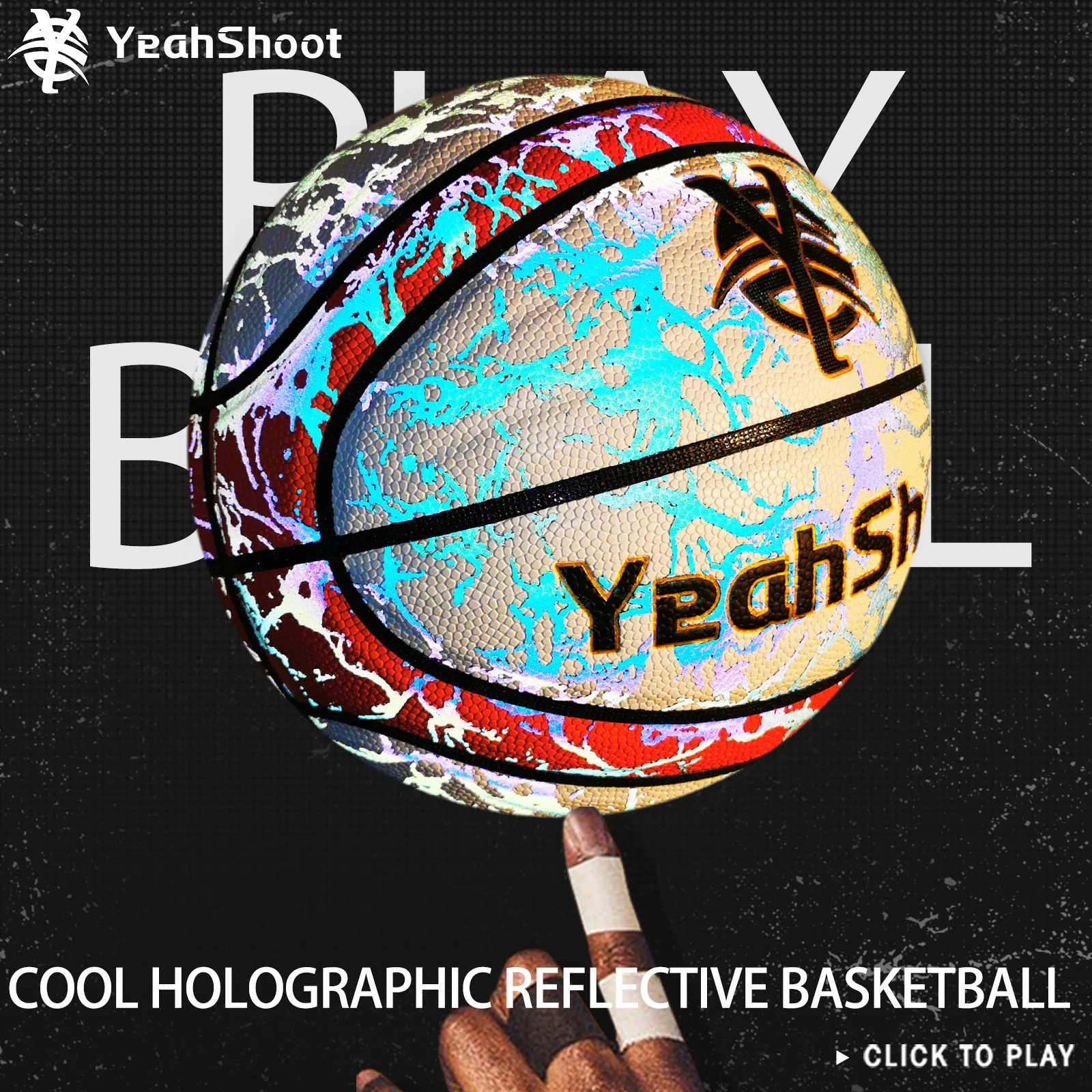 

2026 New Glow in The Dark Basketball-Light up Ball Holographic Reflective and Cool Glow Basketball