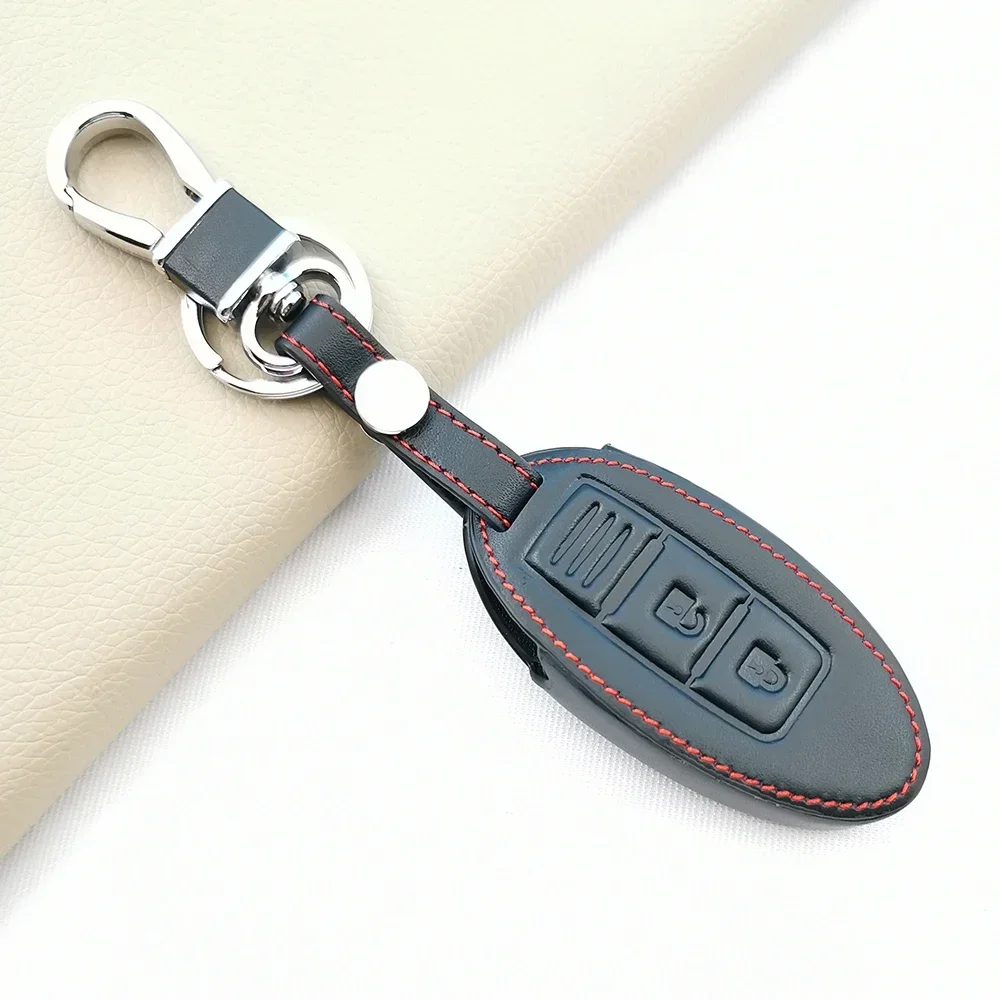 

New Leather Car Key Case for Nissan Qashqai J10 J11 March Tiida NV200 Leaf Kicks Cube X-Trail T32 T31 Navara Terra Fob Cover