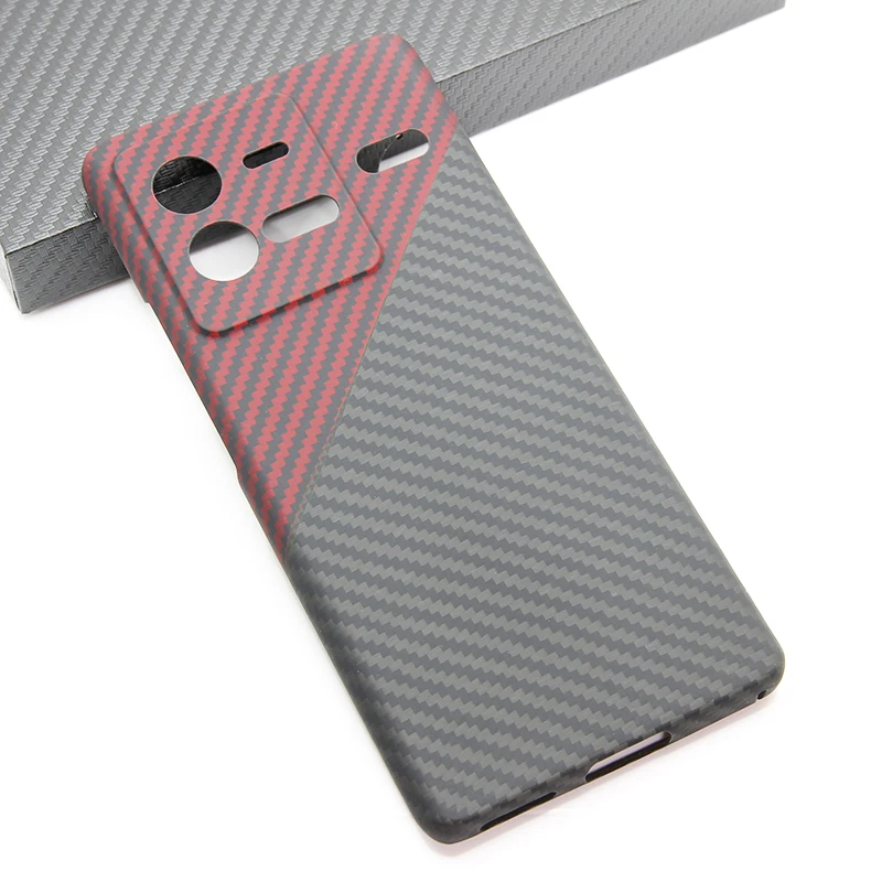 

CF skin Carbon fiber phone case for VIVO iqoo 10Pro light Thin High-strength Aramid protective shell