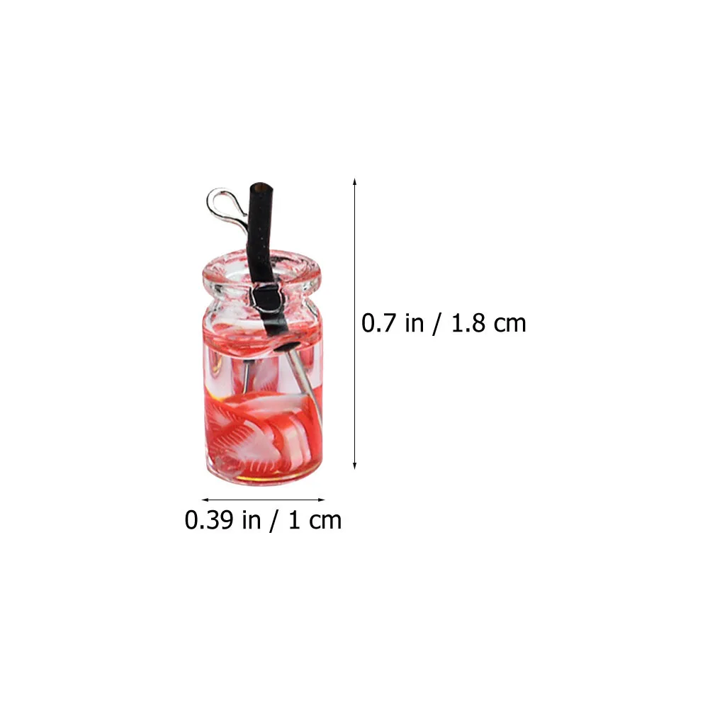 20Pcs Creative Earrings Pendants Mini Fruit Drink Cup Resin DIY Supplies Unique Jewelry Accessories Keychain Adornments