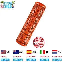 Wood Stamp for Chinese Zodiac Engraved Custom Name Stamp For Children Cloth Bag Calligraphy Stamp Signature Gifts