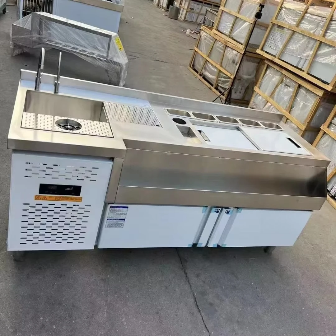 OEM Modern Mobile Station bar Equipment Commercial Cocktail bar Station with Condiment Box and Cocktail Station Counter