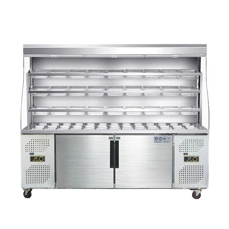 string fresh-keeping cabinet beverage cabinet, double temperature ordering cabinet air curtain cabinet