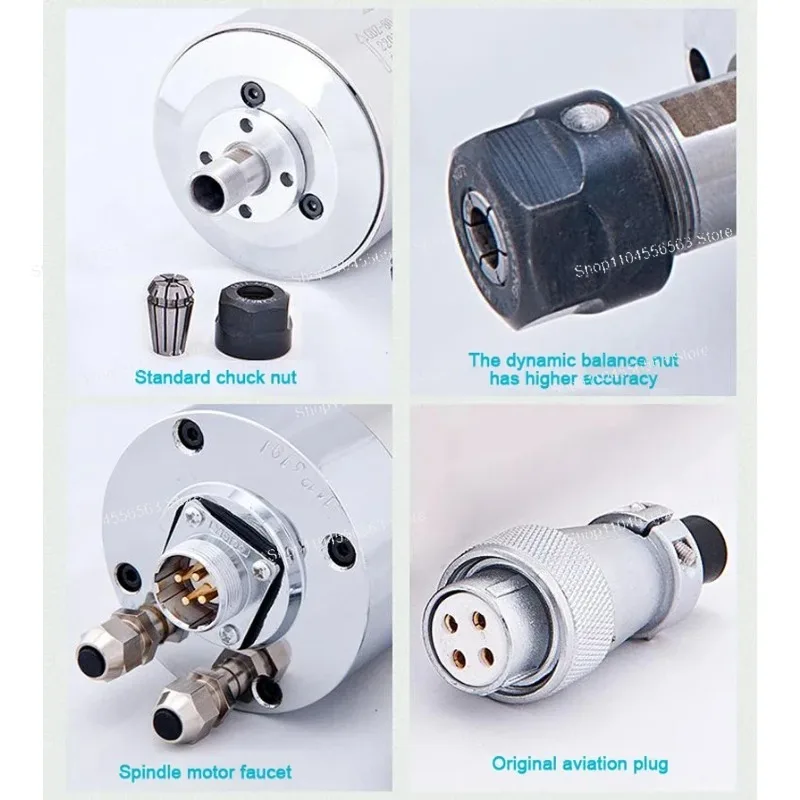 220V Water Cooling Spindle Motor, 800W/1.5KW/2.2KW Multi-Power Optional, 4-Bearing for Milling, Engraving & Drilling view 6