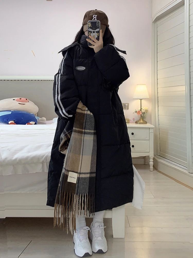 Bla Lungo sopra il ginocchio da donna in piumino Jaet Winter Thiened Versatile cappotto in fibra di poliestere con taglio dritto Princ Sle