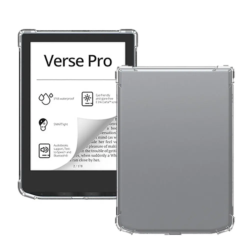6inch eReader Case for Pocketbook Verse/Verse Pro/Verse Pro Color Transparent TPU Protective Cover Shockproof Protective Shell